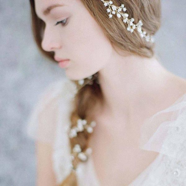 hair clips & barrettes gentle and delicate bridal headdress women's faux pearl hairband flower headband fashion wedding handcrafted gar, Golden;silver 
hair clips & barrettes gentle and delicate bridal headdress women's faux pearl hairband flower headband fashion wedding handcrafted gar, Golden;silver