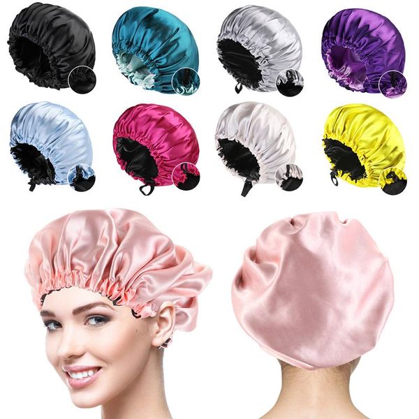 shower caps fashion satin sleep cap double-sided adjustable women large hair sleeping bonnet elastic wrap accessories
shower caps fashion satin sleep cap double-sided adjustable women large hair sleeping bonnet elastic wrap accessories