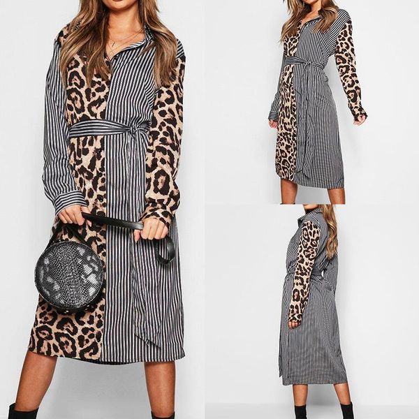 casual dresses spring and autumn fashionable stripe leopard print high waist long sleeve lace-up dress for office lady, Black;gray
casual dresses spring and autumn fashionable stripe leopard print high waist long sleeve lace-up dress for office lady, Black;gray