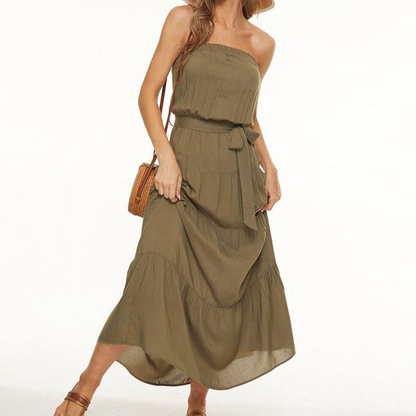 casual dresses 2021 tube dress womens bandeau holiday off shoulder long ladies summer solid maxi with one, Black;gray
casual dresses 2021 tube dress womens bandeau holiday off shoulder long ladies summer solid maxi with one, Black;gray