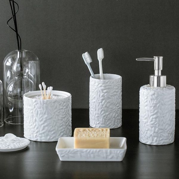 bath accessory set embossed flower ceramic bathroom accessories mouthwash tooth cup soap dispenser pump bottle box modern washing tool
bath accessory set embossed flower ceramic bathroom accessories mouthwash tooth cup soap dispenser pump bottle box modern washing tool
