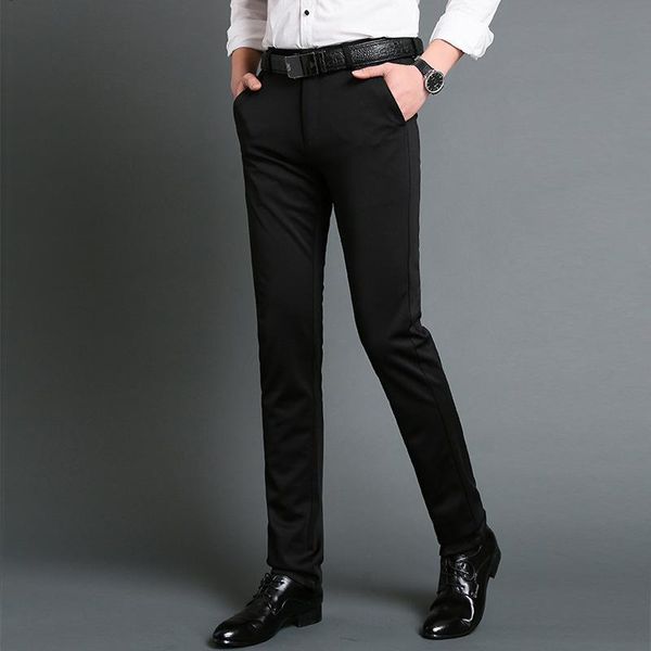 men's suits & blazers men suit pants business male skinny leisure trousers mid waist high elastic fabric pantalones hombre brand social, White;black
men's suits & blazers men suit pants business male skinny leisure trousers mid waist high elastic fabric pantalones hombre brand social, White;black