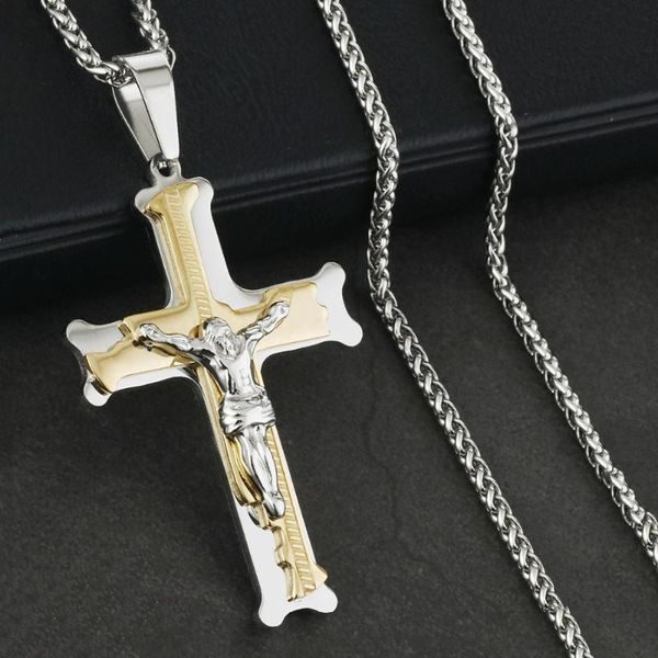 pendant necklaces 3pcs gold silver color stainless steel jesus crucifix link chains men jewelry christs cross pendants trendy boys gifts
pendant necklaces 3pcs gold silver color stainless steel jesus crucifix link chains men jewelry christs cross pendants trendy boys gifts
