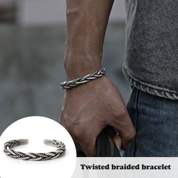 bangle for men wide open adjustable twist braided weave style wrap jewelry gift d88, Black
bangle for men wide open adjustable twist braided weave style wrap jewelry gift d88, Black