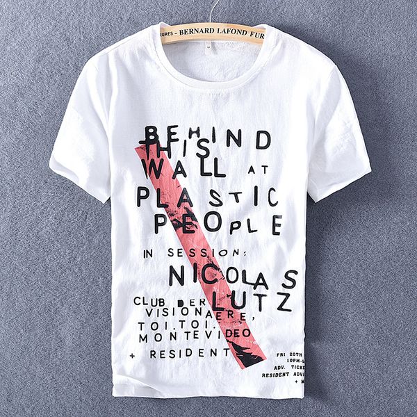 2021 spring and summer new t-shirt trend letters printed linen short sleeve t shirt for men round neck tshirt mens chemise 9cgh, White
2021 spring and summer new t-shirt trend letters printed linen short sleeve t shirt for men round neck tshirt mens chemise 9cgh, White