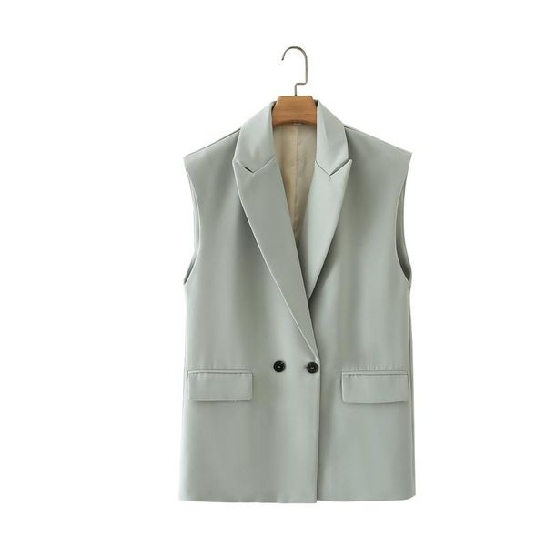 women's vests spring and autumn casual solid color double-breasted pocket decorative vest, Black;white
women's vests spring and autumn casual solid color double-breasted pocket decorative vest, Black;white