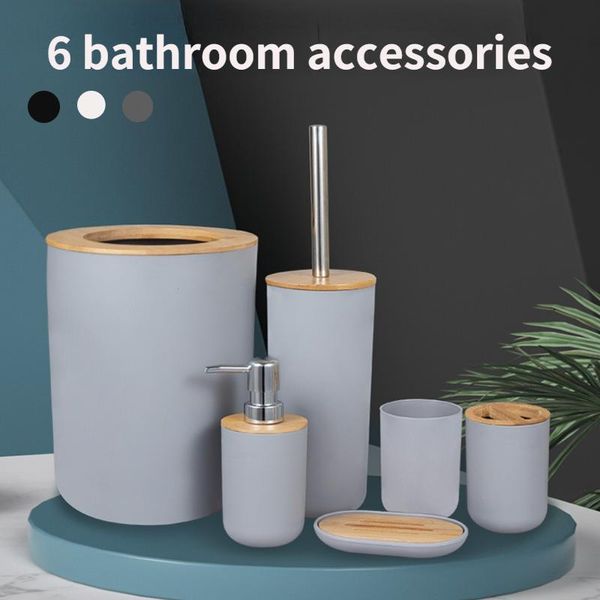 bath accessory set 6-piece nordic bamboo bathroom accessories plastic toothbrush cup toiletries household trash can soap box
bath accessory set 6-piece nordic bamboo bathroom accessories plastic toothbrush cup toiletries household trash can soap box