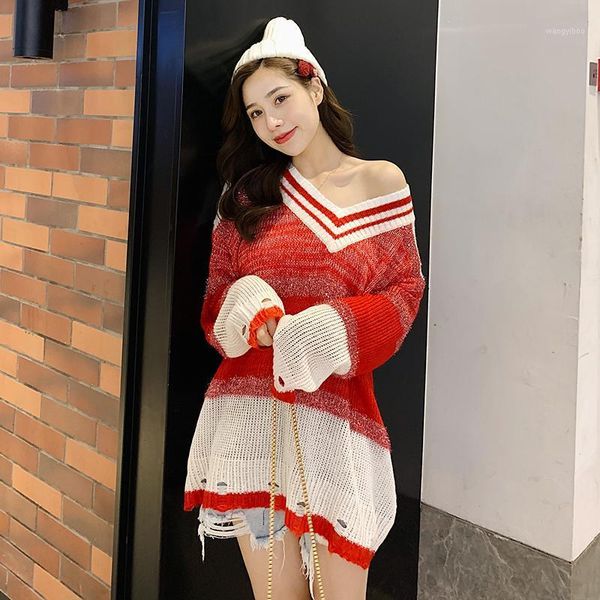 women's sweaters internet celibrity women sell sweater v-neck loose long sleeves striped mohair, White;black
women's sweaters internet celibrity women sell sweater v-neck loose long sleeves striped mohair, White;black