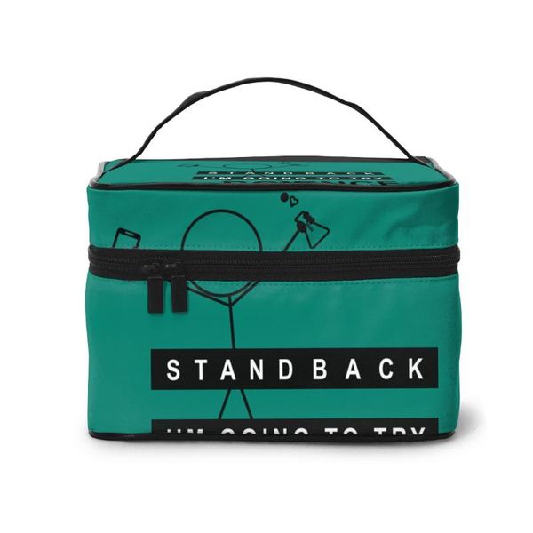 women cosmetic bag makeup case stand back i'm going to try science make up storage pouch toiletry beauty wash bag
women cosmetic bag makeup case stand back i'm going to try science make up storage pouch toiletry beauty wash bag