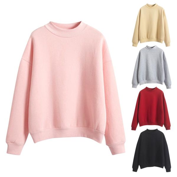 women's hoodies & sweatshirts woman 2021 sweet korean o-neck knitted pullovers thick autumn winter candy color loose solid womens cloth, Black
women's hoodies & sweatshirts woman 2021 sweet korean o-neck knitted pullovers thick autumn winter candy color loose solid womens cloth, Black