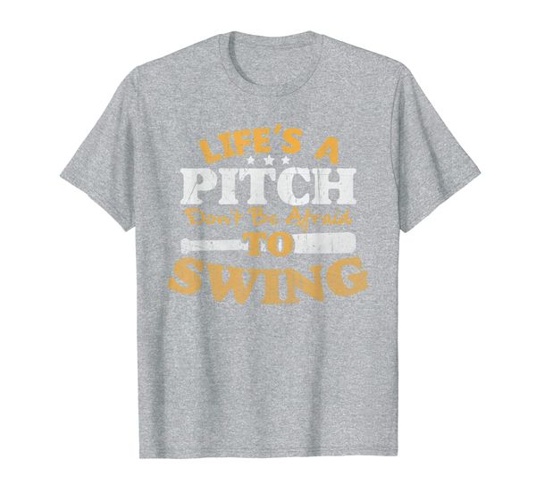 funny baseball shirt life's a pitch don't be afraid to swing t-shirt, White;black
funny baseball shirt life's a pitch don't be afraid to swing t-shirt, White;black
