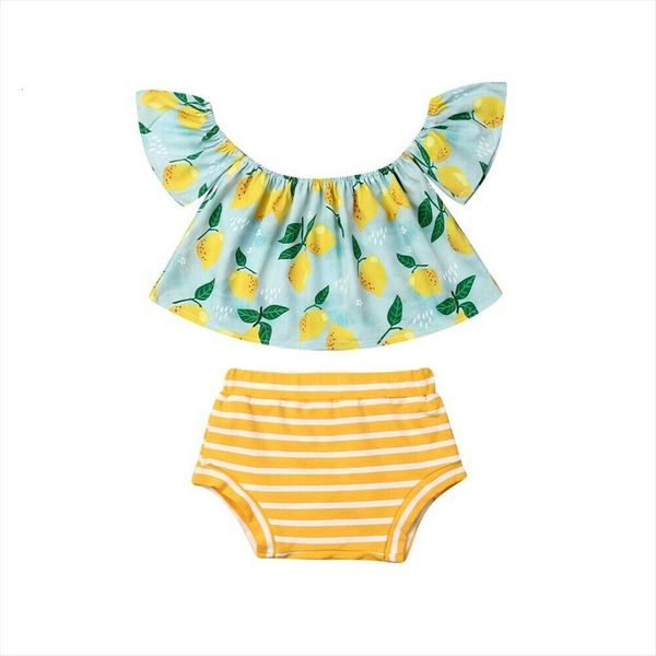 1 6y summer toddler kids baby girl clothes sets lemon print off shoulder shorts pants outfit set, White
1 6y summer toddler kids baby girl clothes sets lemon print off shoulder shorts pants outfit set, White