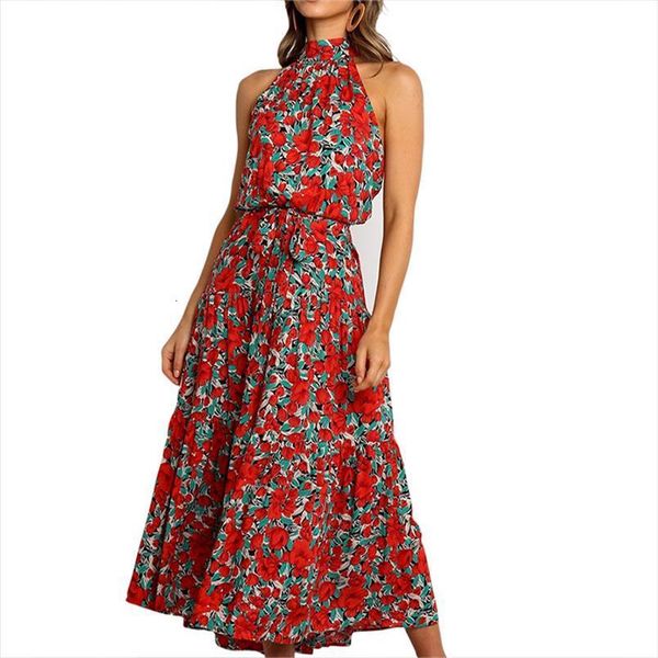 elegance sleeveless beach casual boho womens dresses printed flower allover femme halter evening sundress robe, Black;gray
elegance sleeveless beach casual boho womens dresses printed flower allover femme halter evening sundress robe, Black;gray