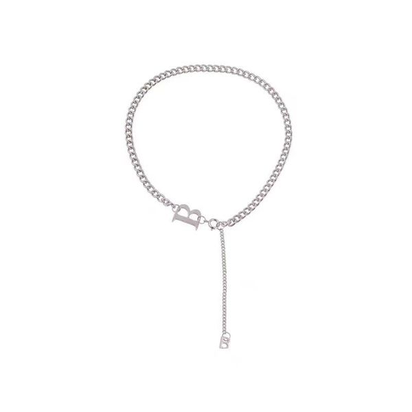 chains b-letter necklace women's hip hop indifference simple fashion trend clavicle chain, Silver
chains b-letter necklace women's hip hop indifference simple fashion trend clavicle chain, Silver