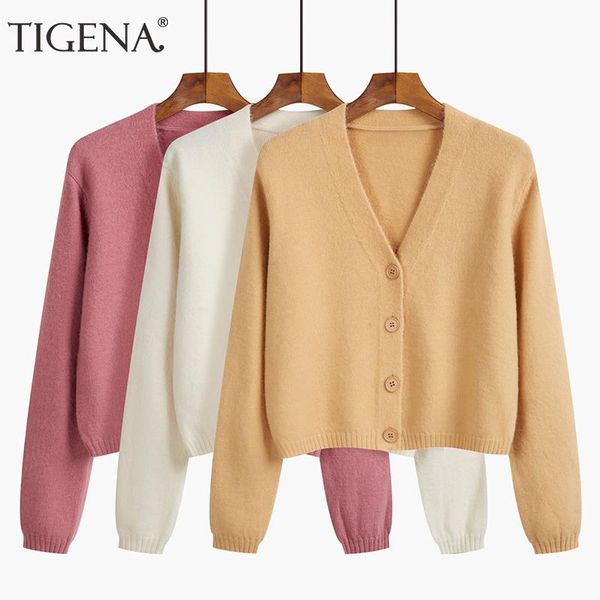 women's knits & tees tigena vintage women short cardigan 2021 autumn casual solid v-neck single breasted loose sweater female knit coa, White
women's knits & tees tigena vintage women short cardigan 2021 autumn casual solid v-neck single breasted loose sweater female knit coa, White