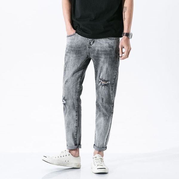 men's jeans spring summer ripped slim fashion retro men streetwear korean hip-hop hole harem denim pants mens trousers gy37, Blue
men's jeans spring summer ripped slim fashion retro men streetwear korean hip-hop hole harem denim pants mens trousers gy37, Blue