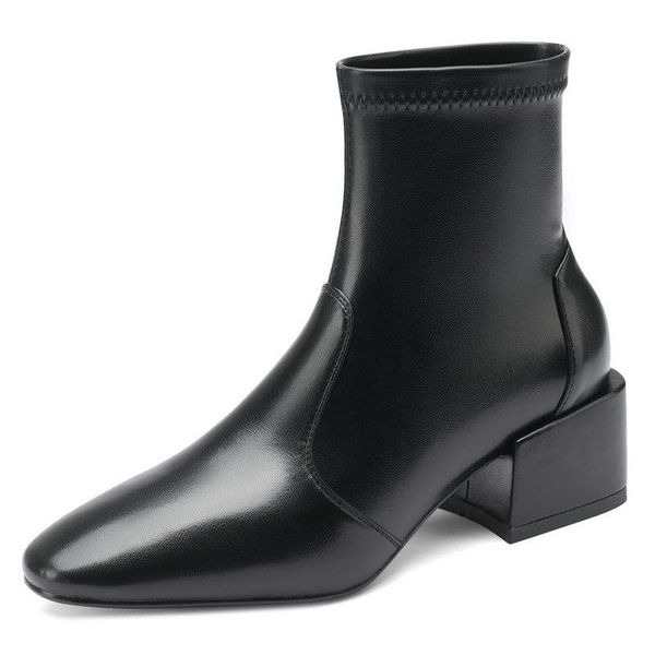 boots square toe ankle 2021 winter est med heels for women genuine leather office lady basic shoes woman, Black
boots square toe ankle 2021 winter est med heels for women genuine leather office lady basic shoes woman, Black