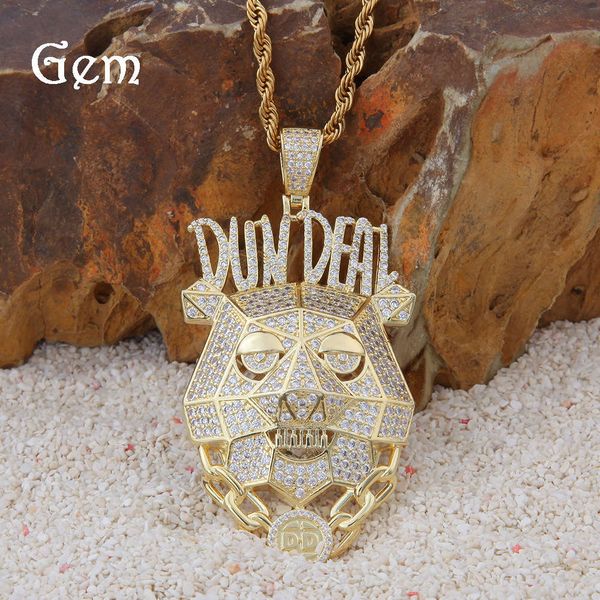hip hop 14k gold micro set zircon pendant dundeal dog head pendant dd head pendant, Silver
hip hop 14k gold micro set zircon pendant dundeal dog head pendant dd head pendant, Silver