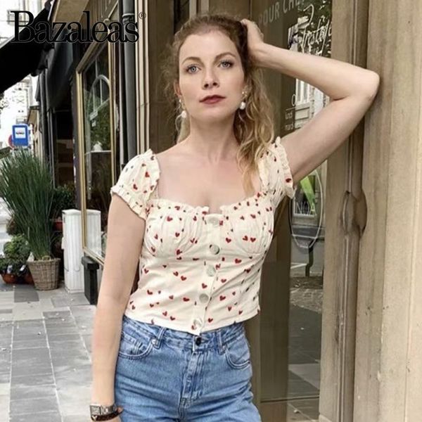 women's blouses & shirts bazaleas vintage heart print harajuku cropped women blouse chic off shoulder and fashion feminina crop top, White
women's blouses & shirts bazaleas vintage heart print harajuku cropped women blouse chic off shoulder and fashion feminina crop top, White