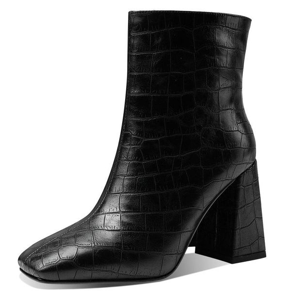 boots square toe chunky high heel ankle for woman fashion short black white brown winter party dress
boots square toe chunky high heel ankle for woman fashion short black white brown winter party dress