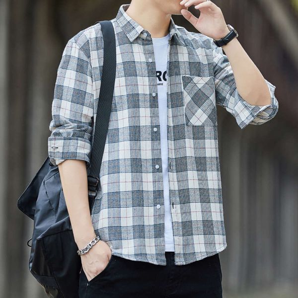 new autumn plaid long sleeve men's korean version slim trend loose shirt handsome versatile clothes, White;black
new autumn plaid long sleeve men's korean version slim trend loose shirt handsome versatile clothes, White;black