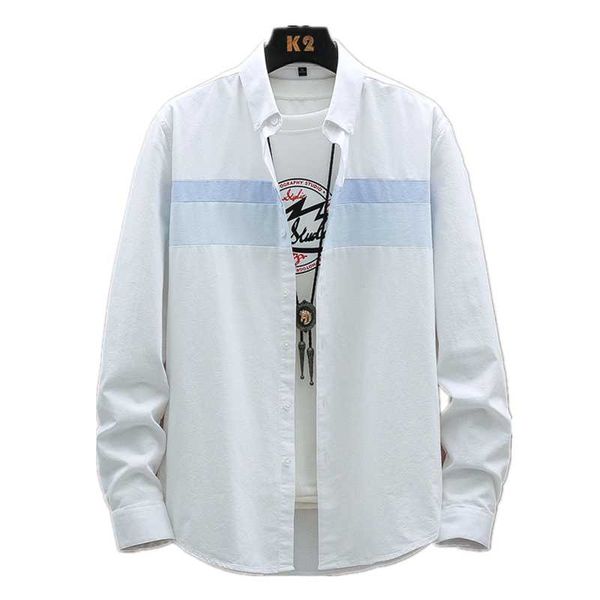 men's casual shirts 2021 men shirt long sleeve splicing spring autumn patchwork chic blouse button leisure streetwear, White;black
men's casual shirts 2021 men shirt long sleeve splicing spring autumn patchwork chic blouse button leisure streetwear, White;black