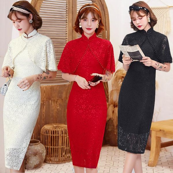 ethnic clothing chinese retro lace qipao dresses with pearl shawl eleglant cheongsams oriental party dress cheongsam sexy, Red
ethnic clothing chinese retro lace qipao dresses with pearl shawl eleglant cheongsams oriental party dress cheongsam sexy, Red