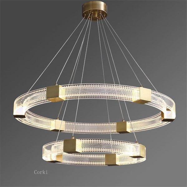 pendant lamps modern led light guide ring chandelier lighting double layer acrylic luxurious lamp for living room hanging lustre
pendant lamps modern led light guide ring chandelier lighting double layer acrylic luxurious lamp for living room hanging lustre