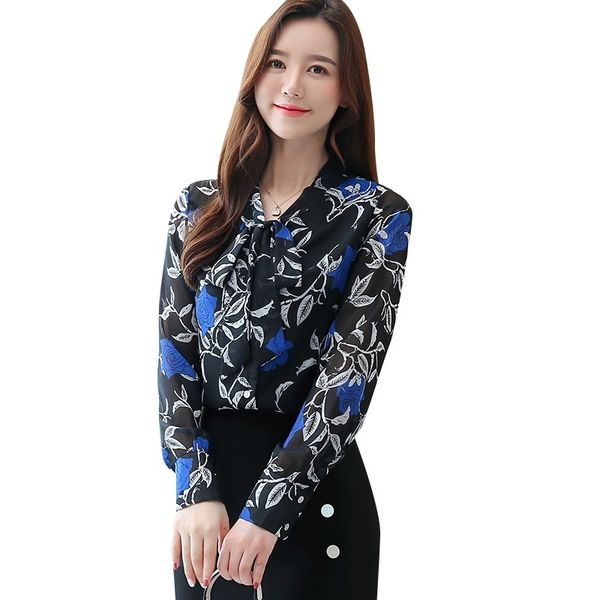 women's blouses printed sleeve long female blouse chiffon ladies'shirt office shirt longer size c27m, Black
women's blouses printed sleeve long female blouse chiffon ladies'shirt office shirt longer size c27m, Black