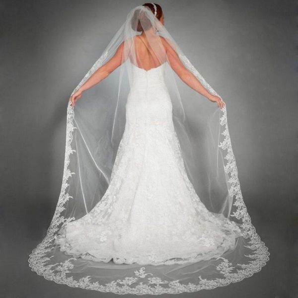 bridal veils lovskyline real pictures 2.5 meter white ivory lace edge embroidery cathedral wedding long one-layer veil with comb, Black
bridal veils lovskyline real pictures 2.5 meter white ivory lace edge embroidery cathedral wedding long one-layer veil with comb, Black