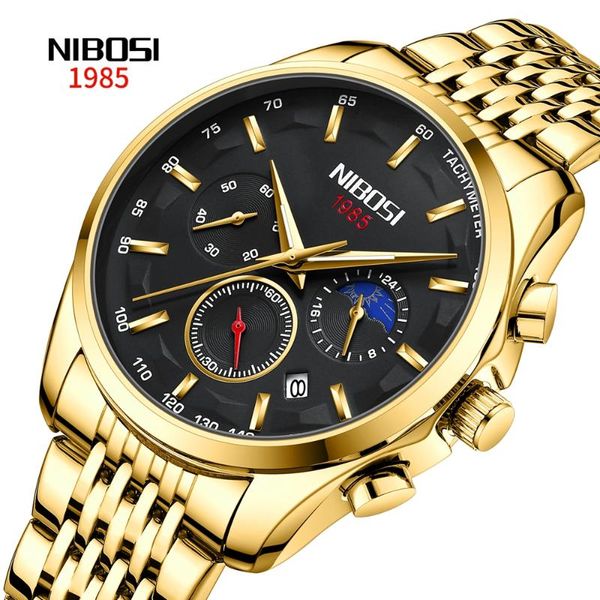 wristwatches nibosi men's casual sports watch mens watches waterproof luminous 24 hours moon phase stainless steel, Slivery;brown
wristwatches nibosi men's casual sports watch mens watches waterproof luminous 24 hours moon phase stainless steel, Slivery;brown