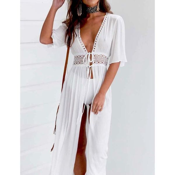 women's swimwear summer bikini cover up beach long maxi dress women tunic white v neck robe bathing suit beachwear, White;black
women's swimwear summer bikini cover up beach long maxi dress women tunic white v neck robe bathing suit beachwear, White;black