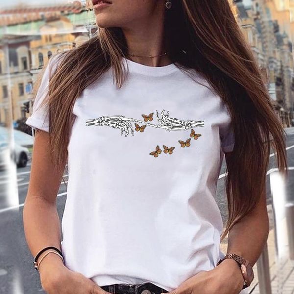 women's t-shirt skull cute halloween butterfly fashion women t shirt cartoon summer graphic print female stylish girl tee, White
women's t-shirt skull cute halloween butterfly fashion women t shirt cartoon summer graphic print female stylish girl tee, White