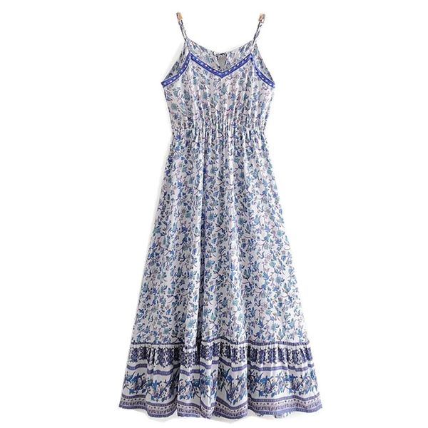 2021 new bohemian blue white flower print spaghetti strap dress ethnic woman bow lacing up v neck sling maxi long dresses beach, Red
2021 new bohemian blue white flower print spaghetti strap dress ethnic woman bow lacing up v neck sling maxi long dresses beach, Red