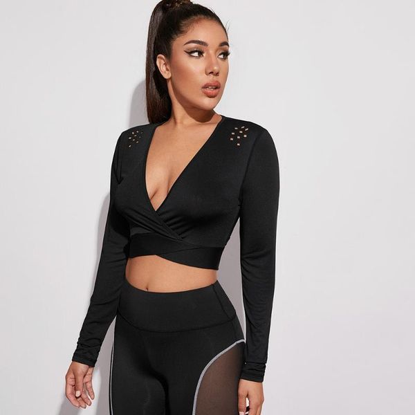 yoga outfit v-neck women's long sleeve running shirt belly button t-shirt quick dry gym navel-baring exercise clothing
yoga outfit v-neck women's long sleeve running shirt belly button t-shirt quick dry gym navel-baring exercise clothing