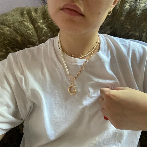 chokers bamboo initial letter a-z pendant necklaces women men punkjewelry alphabet pearl necklace gold color collier femme, Golden;silver
chokers bamboo initial letter a-z pendant necklaces women men punkjewelry alphabet pearl necklace gold color collier femme, Golden;silver