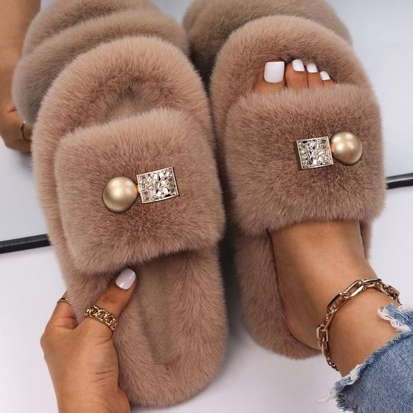 slippers women fluffy rhinestone decor furry slides ladies luxury designer home platform winter shoes sandals with fur, Black
slippers women fluffy rhinestone decor furry slides ladies luxury designer home platform winter shoes sandals with fur, Black