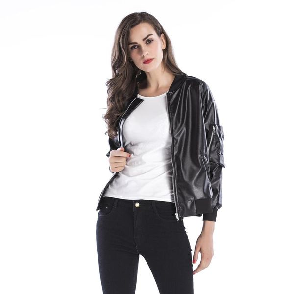 women's leather & faux 2021 autumn and winter jacket women zipper stand collar handsome locomotive washable pu black coat
women's leather & faux 2021 autumn and winter jacket women zipper stand collar handsome locomotive washable pu black coat