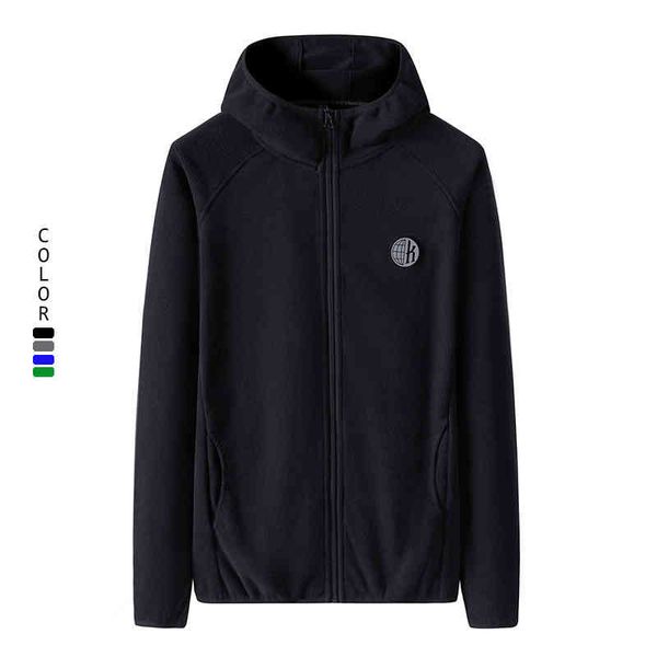 2021 autumn winter hooded sweater fce sweater men's warm coat plush, Black
