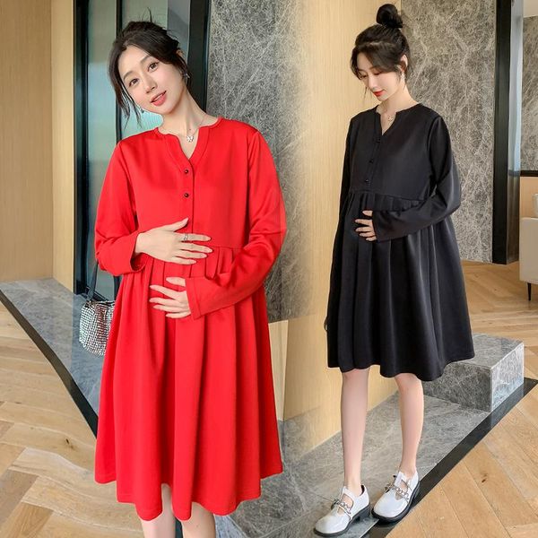 maternity dresses 037# clothes spring autumn long sleeves knitted plain color loose midi stylish dress pregnant women mom, White
maternity dresses 037# clothes spring autumn long sleeves knitted plain color loose midi stylish dress pregnant women mom, White