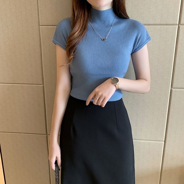 heliar knitted t-shirts women purple turnelneck tees plain solid short sleeve t-shirts casual o-neck soft t-shirts women 210309, White
heliar knitted t-shirts women purple turnelneck tees plain solid short sleeve t-shirts casual o-neck soft t-shirts women 210309, White
