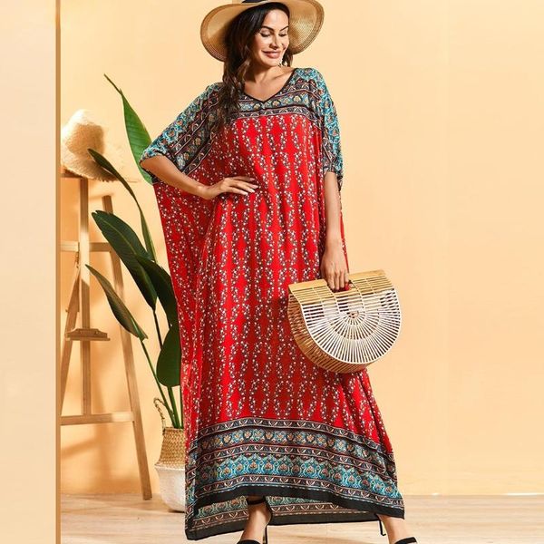 ethnic clothing muslim fashion plus-size women's print flared mid-length pleated bohemian dress with long sleeves ensemble femme musulm, Red
ethnic clothing muslim fashion plus-size women's print flared mid-length pleated bohemian dress with long sleeves ensemble femme musulm, Red