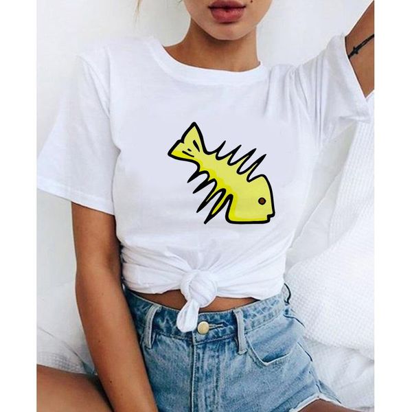 women's t-shirt summer size s l xl xxl fishbone basic tees women funny t shirt cotton harajuku loose cartoon print tee, White
women's t-shirt summer size s l xl xxl fishbone basic tees women funny t shirt cotton harajuku loose cartoon print tee, White