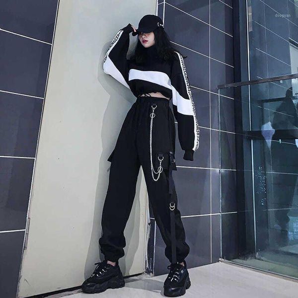 women's pants & capris cargo suit women oversized long-sleeved sweatshirt + straight autumn korean fashion preppy style casual loose, Black;white
women's pants & capris cargo suit women oversized long-sleeved sweatshirt + straight autumn korean fashion preppy style casual loose, Black;white