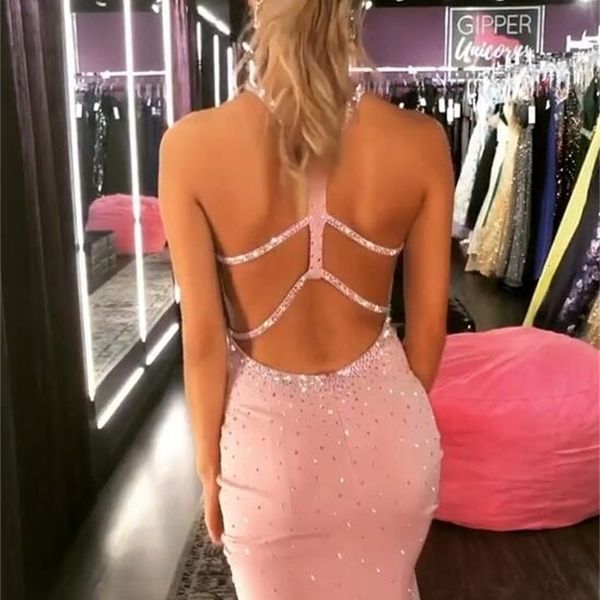 elegant 2021 new halter back mermaid prom es crystal pink/red/black long evening gowns vestidos de festa q35d, White;pink
elegant 2021 new halter back mermaid prom es crystal pink/red/black long evening gowns vestidos de festa q35d, White;pink