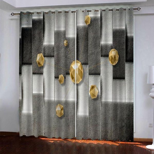 curtain & drapes blackout nature personality style alley po print 3d grey geometric curtains
