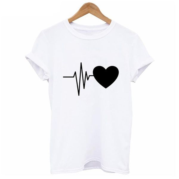 women's t-shirt t-shirts summer traf solid color fashion line love print harajukuv urban casual short-sleeved woman tshirts 83, White
women's t-shirt t-shirts summer traf solid color fashion line love print harajukuv urban casual short-sleeved woman tshirts 83, White