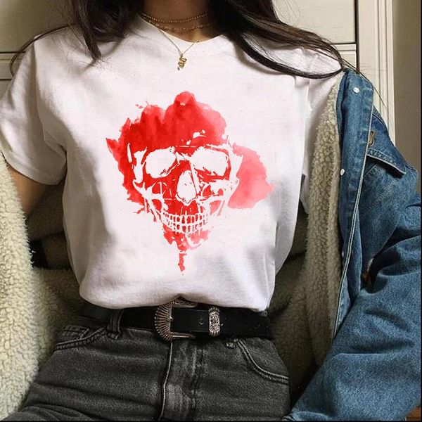women clothing clothes graphic watercolor skull clothing 90s print halloween lady tees female t shirt womens t shirt, White
women clothing clothes graphic watercolor skull clothing 90s print halloween lady tees female t shirt womens t shirt, White