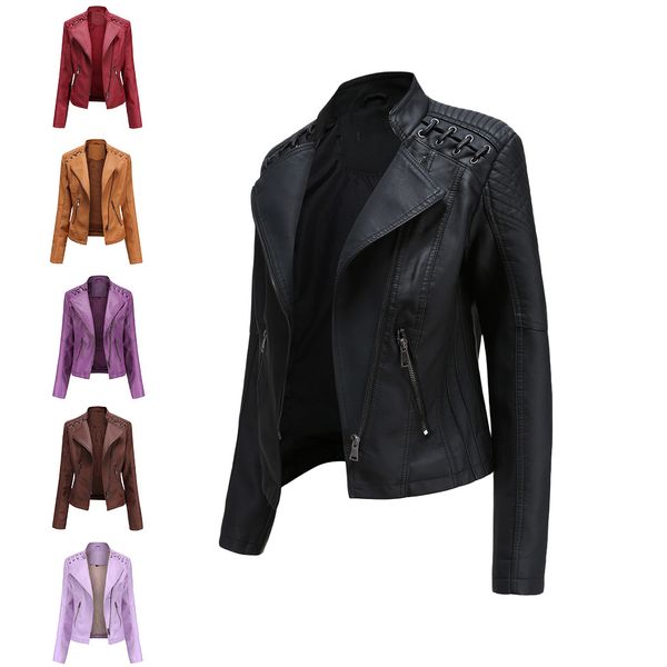pu leather jackets for women 2021 casual faux leather jacket women biker jacket stand collar oversized coat, Black
pu leather jackets for women 2021 casual faux leather jacket women biker jacket stand collar oversized coat, Black