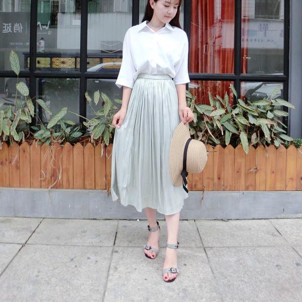 skirts 2021 summer elastic high waist thin simple silky umbrella skirt casual loose women a-line long, Black
skirts 2021 summer elastic high waist thin simple silky umbrella skirt casual loose women a-line long, Black